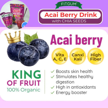FITGUM Acai Berry Drink with Chia Seeds