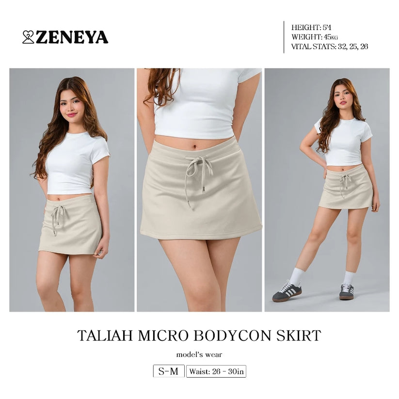 Women Drawstring Plain Neoprene Skort