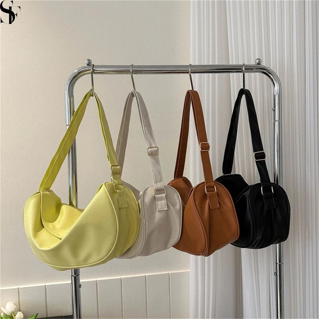 Crescent Leather Casual Sling Bag