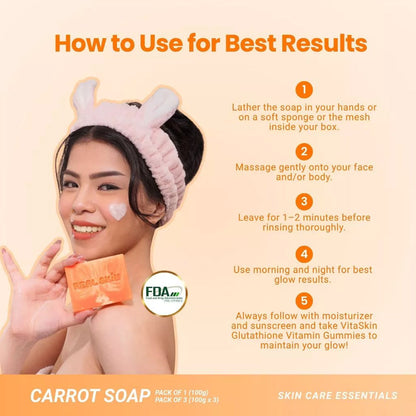 REAL SKIN Whitening and Moisturizing Carrot Soap