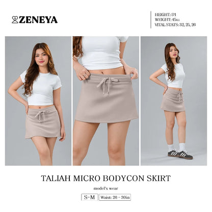 Women Drawstring Plain Neoprene Skort