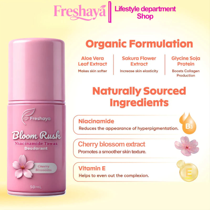 Freshaya Bloom Rush Niacinamide Tawas Deodorant