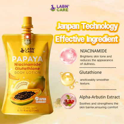 LABN' CARE Papaya Niacinamide Glutathione Body Lotion SPF 50 PA+++