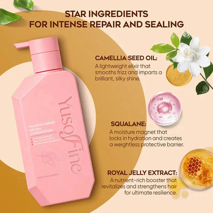 YUSOFINE Nourish-Repair Argan Shampoo + Conditioner + Hair Treatment