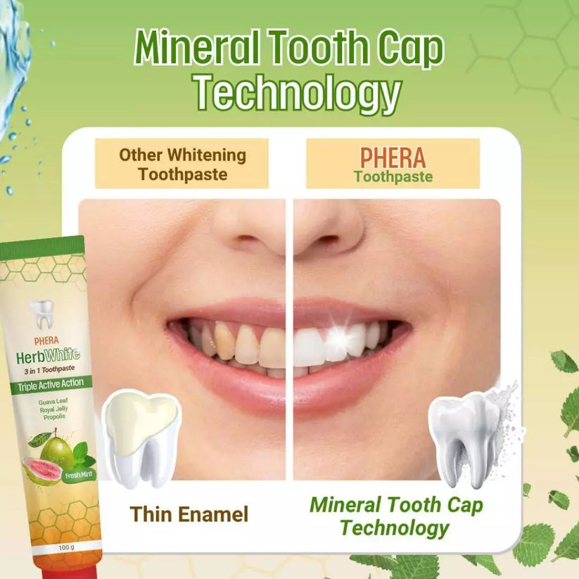 PHERA HERBWHITE 3 IN 1 TOOTHPASTE