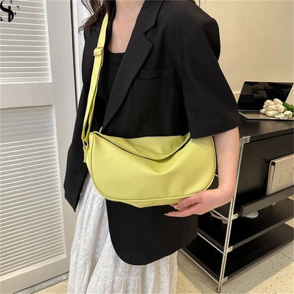 Crescent Leather Casual Sling Bag