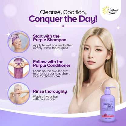 MERRY SUN Purple Toning Shampoo & Conditioner 300ml