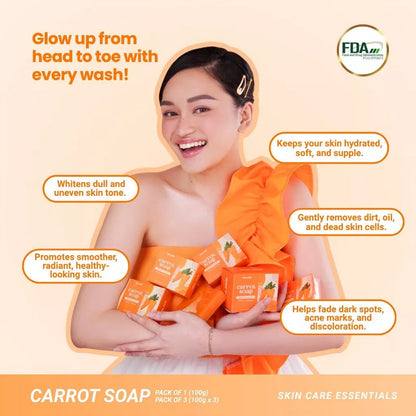 REAL SKIN Whitening and Moisturizing Carrot Soap