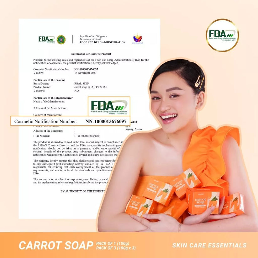 REAL SKIN Whitening and Moisturizing Carrot Soap