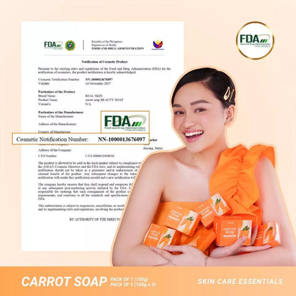 REAL SKIN Whitening and Moisturizing Carrot Soap