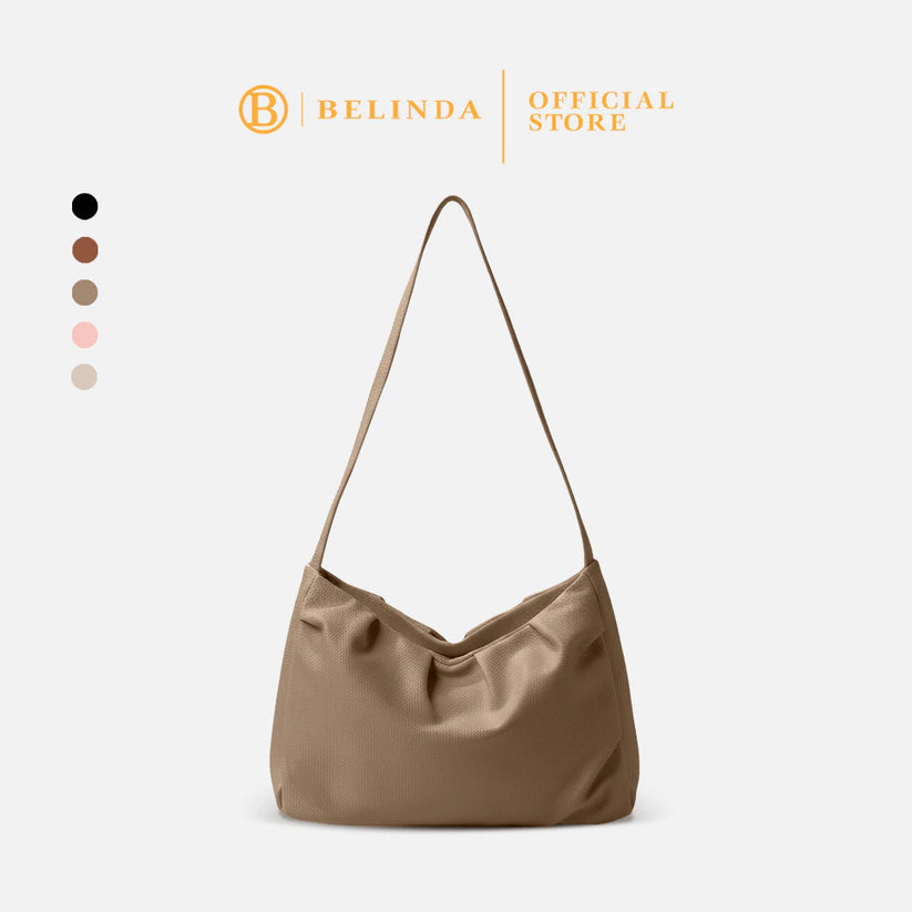 Japanese Soft Leather Pleated Shoulder Bag