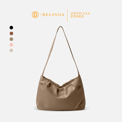 Japanese Soft Leather Pleated Shoulder Bag