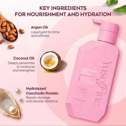 YUSOFINE Nourish-Repair Argan Shampoo + Conditioner + Hair Treatment