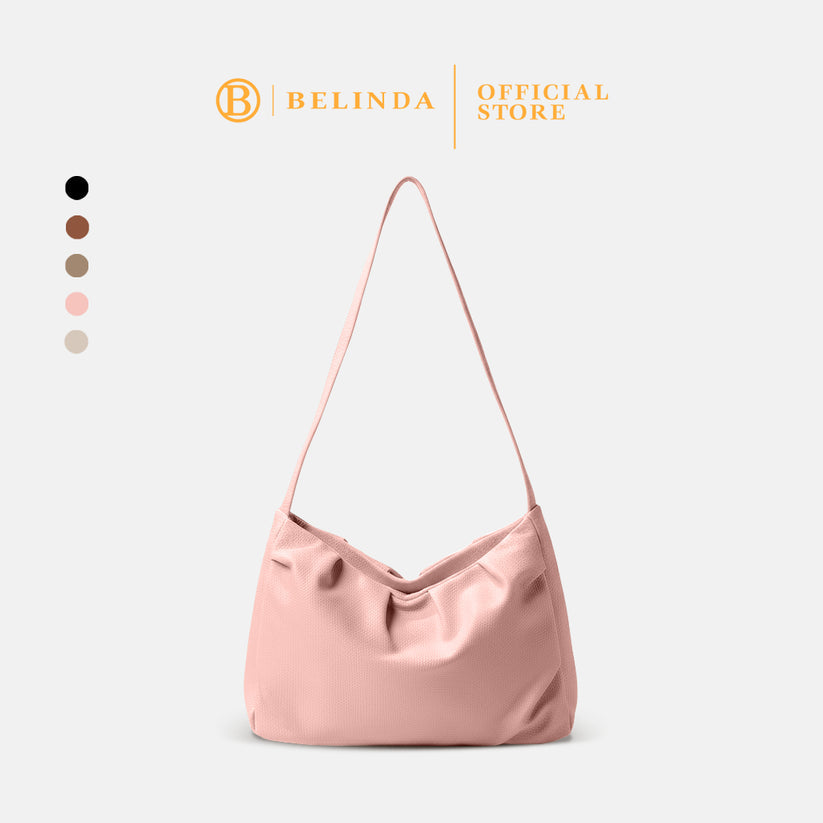 Japanese Soft Leather Pleated Shoulder Bag