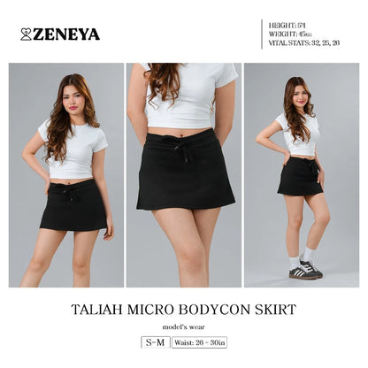 Women Drawstring Plain Neoprene Skort