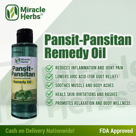 Pansit-Pansitan Herbal Remedy Oil for Gout, Arthritis & Muscle Pain