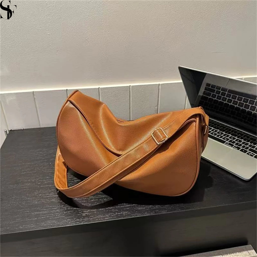Crescent Leather Casual Sling Bag