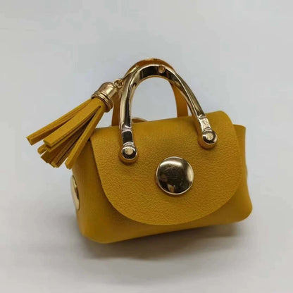 Mini PU Leather Handbag Keychain