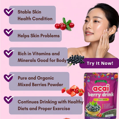 FITGUM Acai Berry Drink with Chia Seeds