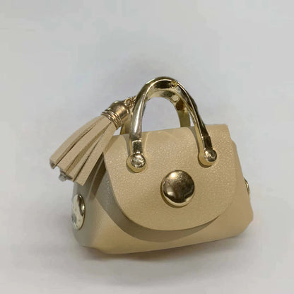 Mini PU Leather Handbag Keychain