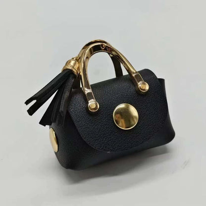 Mini PU Leather Handbag Keychain