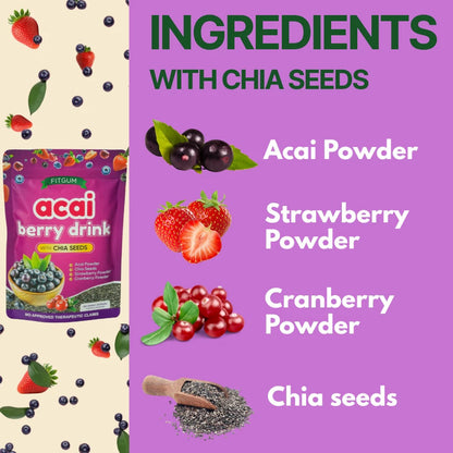 FITGUM Acai Berry Drink with Chia Seeds