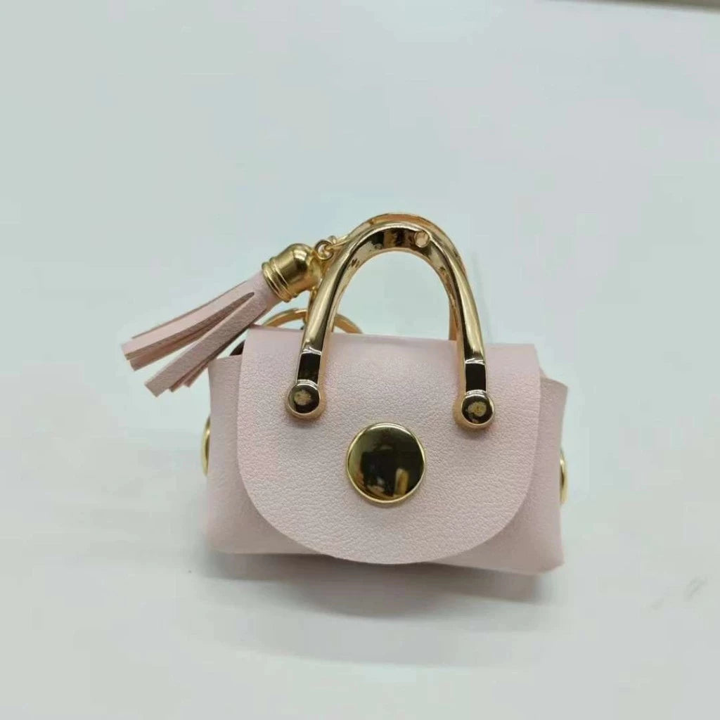 Mini PU Leather Handbag Keychain