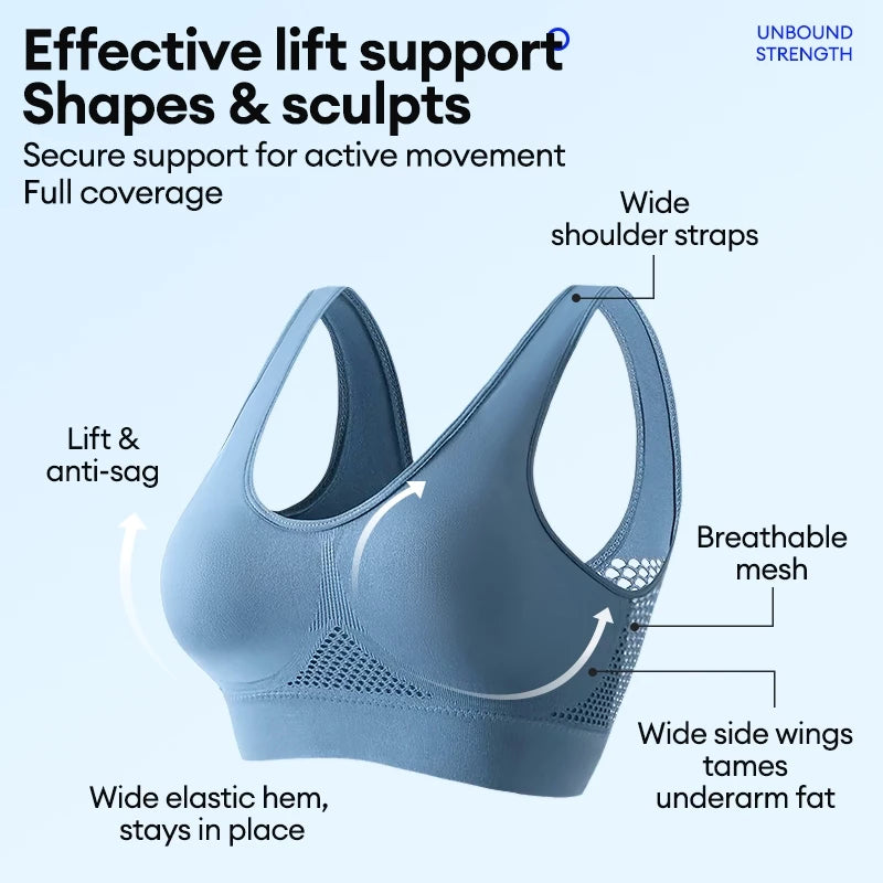 Breathable Seamless Mesh Sports Bra
