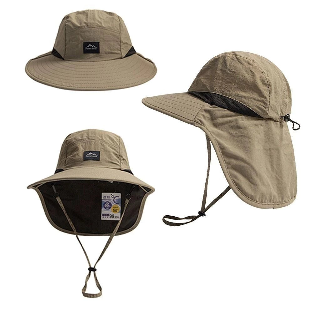 Polyester Wide Brim Sun Hat with Neck Flap