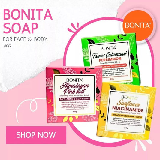 BONITA Himalayan Salt, Sunflower Niacinamide & Tawas Calamansi Persimmon Soap Bar 80g