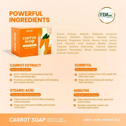 REAL SKIN Whitening and Moisturizing Carrot Soap