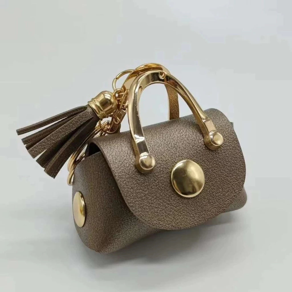 Mini PU Leather Handbag Keychain