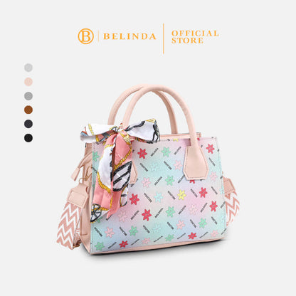 Square Leather Flower Wear a Scarf High-End Shoulder Sling Bag