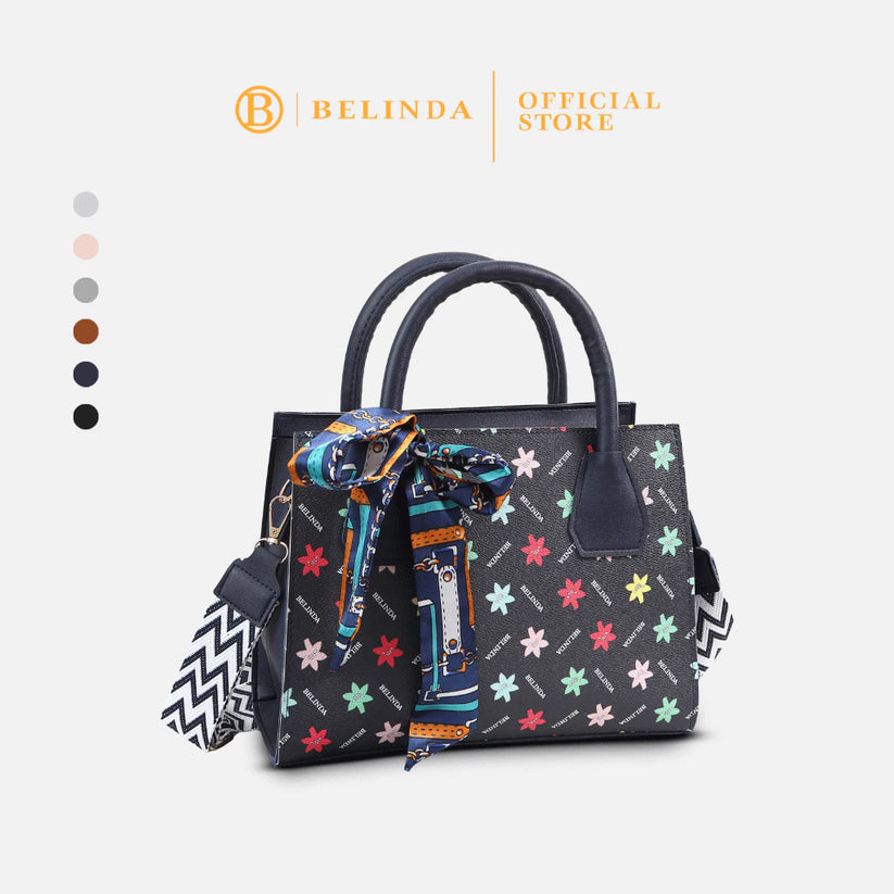 Square Leather Flower Wear a Scarf High-End Shoulder Sling Bag