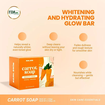 REAL SKIN Whitening and Moisturizing Carrot Soap