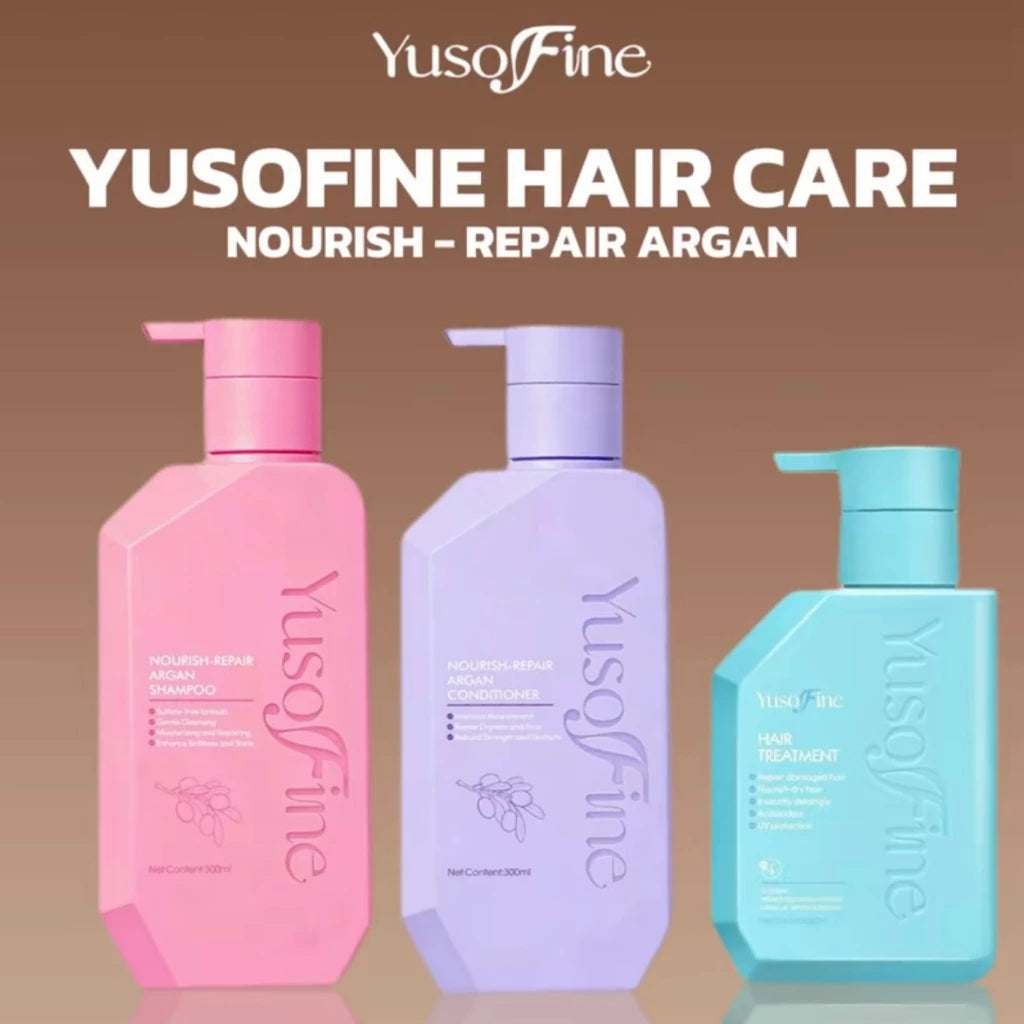 YUSOFINE Nourish-Repair Argan Shampoo + Conditioner + Hair Treatment