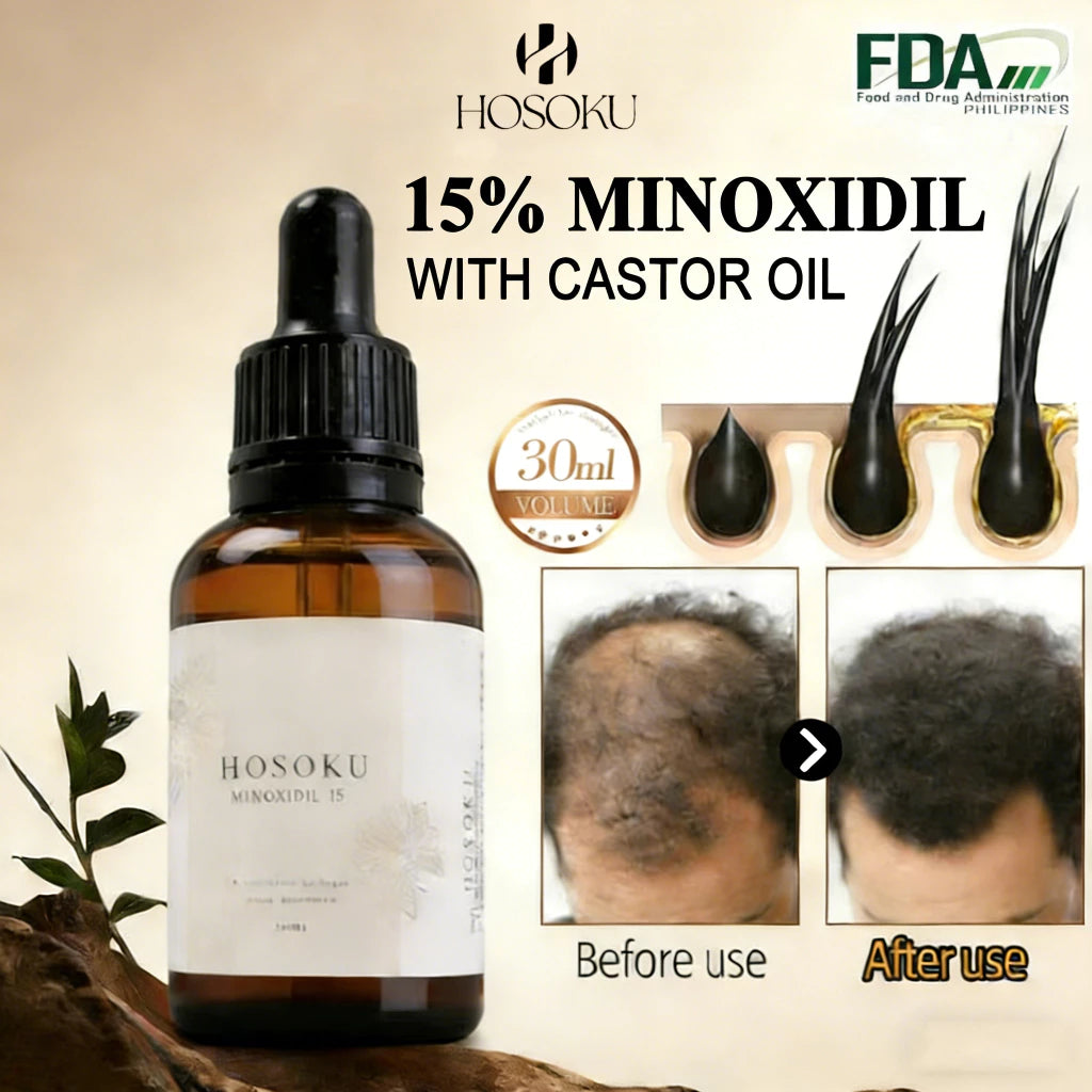 BUY 1 GET 1! HOSOKU 15% Minoxidil Hair Growth Serum (Oil Based)