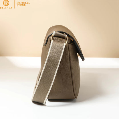 2-in-1 Wide Strap Leather Sling Bag with Wallet