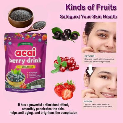 FITGUM Acai Berry Drink with Chia Seeds