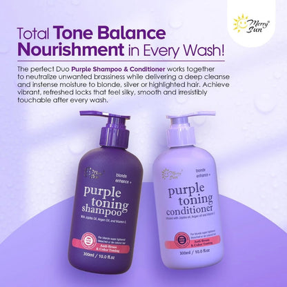 MERRY SUN Purple Toning Shampoo & Conditioner 300ml