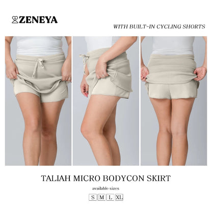 Women Drawstring Plain Neoprene Skort