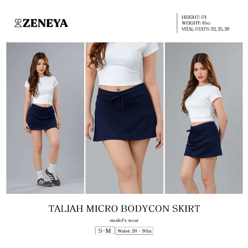 Women Drawstring Plain Neoprene Skort
