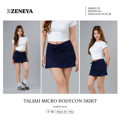 Women Drawstring Plain Neoprene Skort
