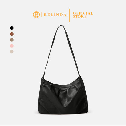 Japanese Soft Leather Pleated Shoulder Bag