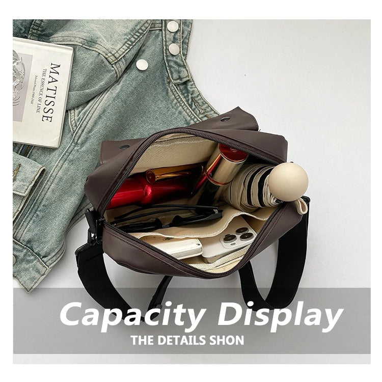 Versatile Sleek & Modern Effortless Casual Messenger Bag w/ Adjustable Strap Front Pocket