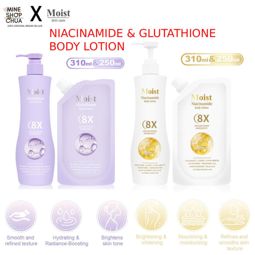 MOIST Niacinamide & Glutathione Body Lotion 8x Skin Whitening