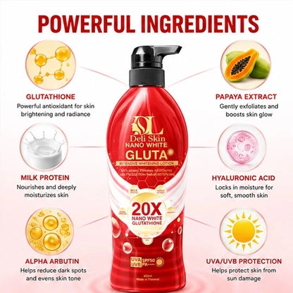 Deli Skin 20X Nano White Gluta Whitening Body Lotion SPF50 PA++++