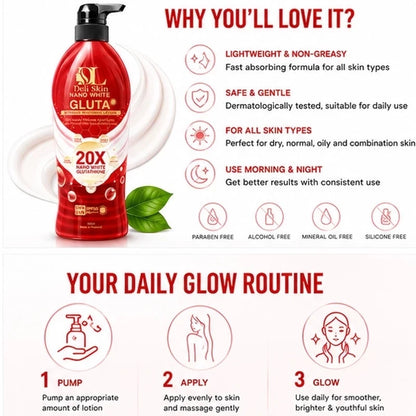 Deli Skin 20X Nano White Gluta Whitening Body Lotion SPF50 PA++++