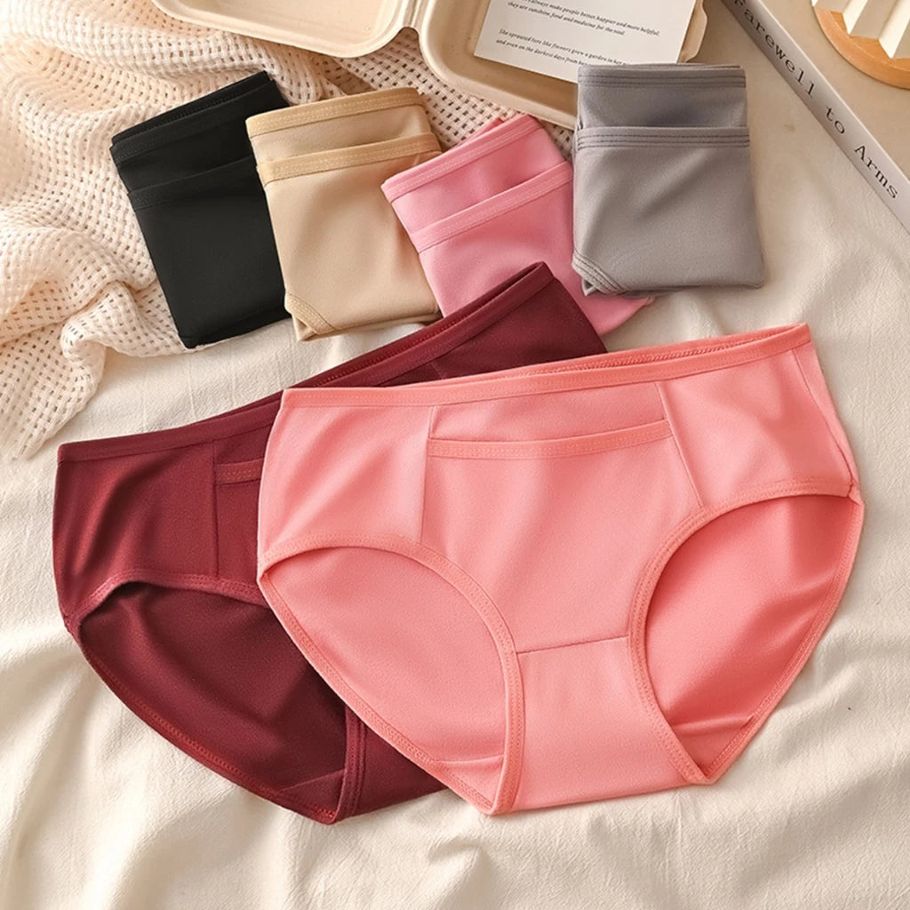 6pcs Set Mid-Waist Breathable Women's Underwear with Secret Pocket