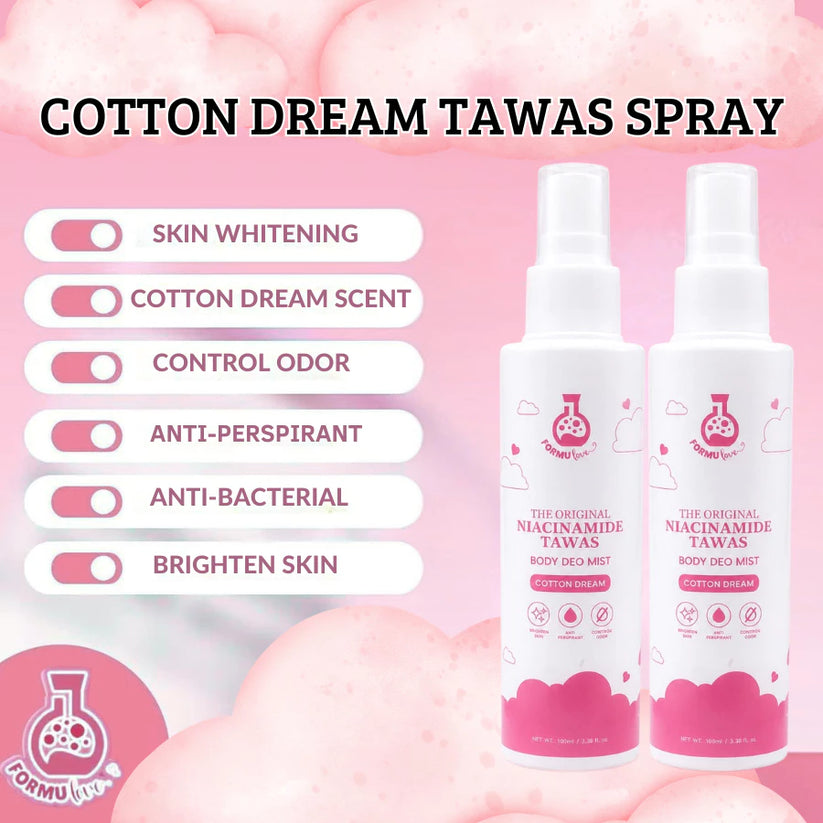 Formulove Niacinamide Tawas Body Deo Mist | Cotton Dream Scent 100ml
